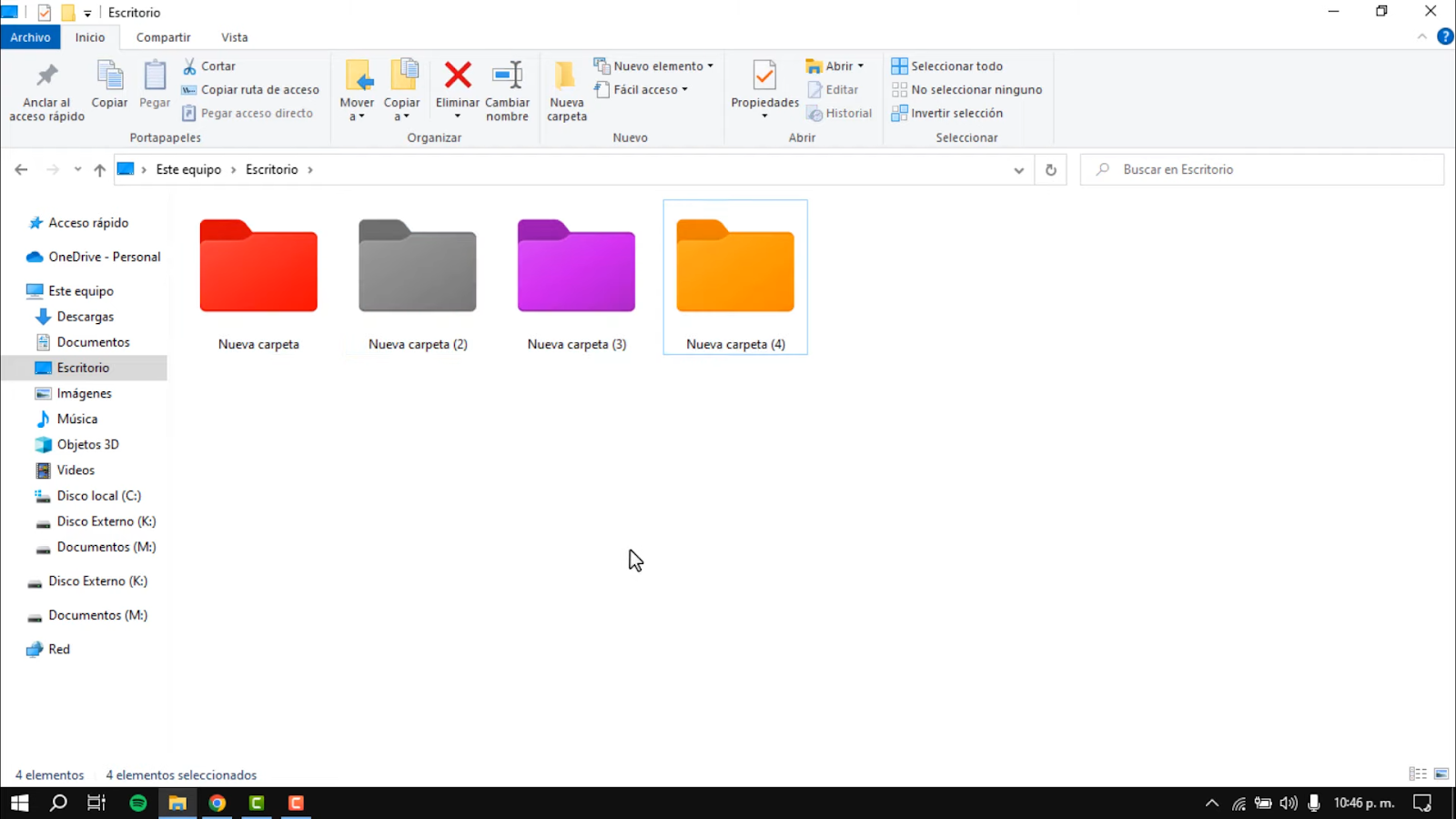 Ejemplo de carpeta personalizada