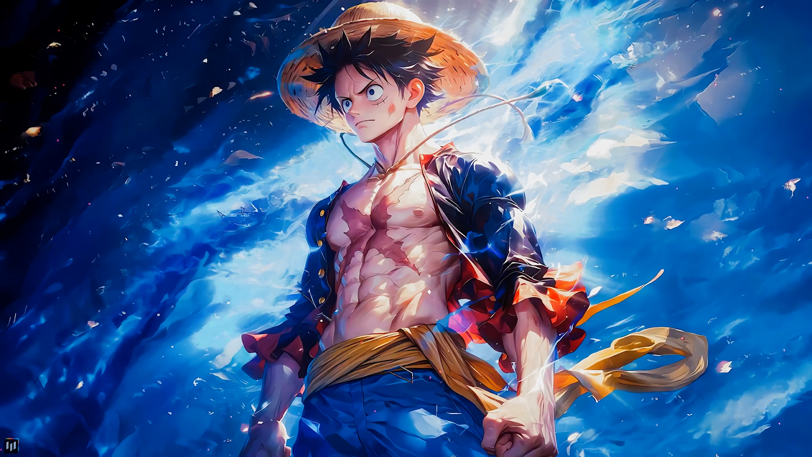 A dynamic and colorful abstract design.